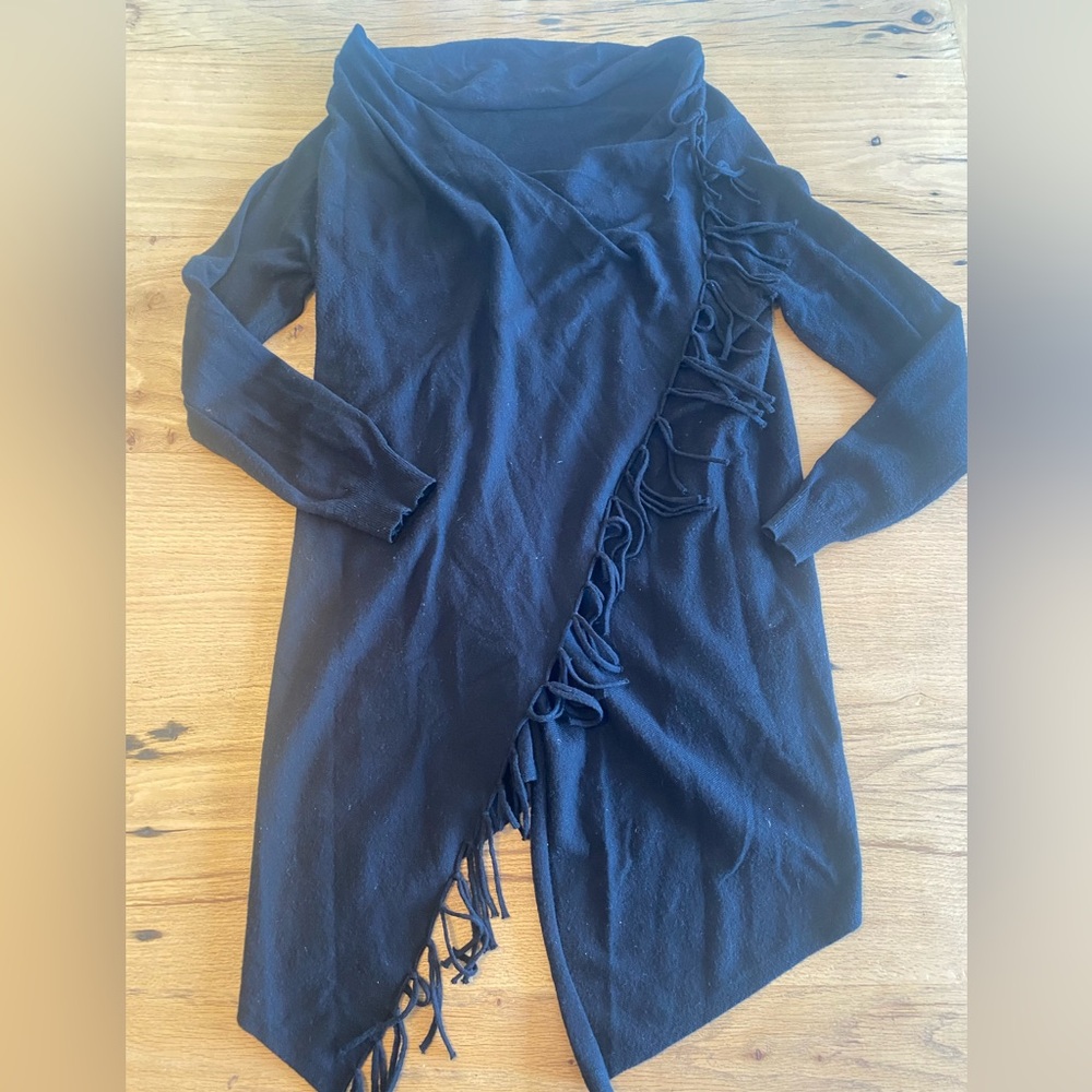 Staccato Black Fringe Cardigan Women’s One‎ size Preloved